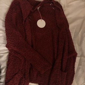 Maroon popcorn sweater